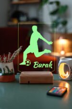 Kişiye Özel Hediye Futbol 3D Led Masaüstü ve Gece Lambası - Görsel 5