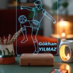 Kişiye Özel Hediye Top Sektiren Futbolcu 3D Led Masaüstü Lamba