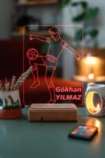Kişiye Özel Hediye Top Sektiren Futbolcu 3D Led Masaüstü Lamba - Görsel 4