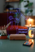Kişiye Özel Hediye Top Sektiren Futbolcu 3D Led Masaüstü Lamba - Görsel 7