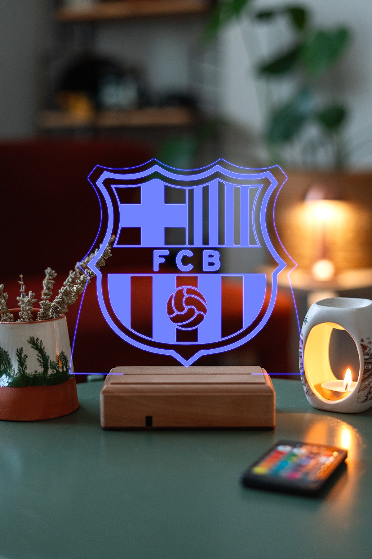 MDW-FL-1120 FC Barcelona Logo Hediye 16 Renk Gece Lambası - Görsel 1