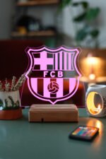 FC Barcelona Logo Hediye 16 Renk Gece Lambası - Görsel 6