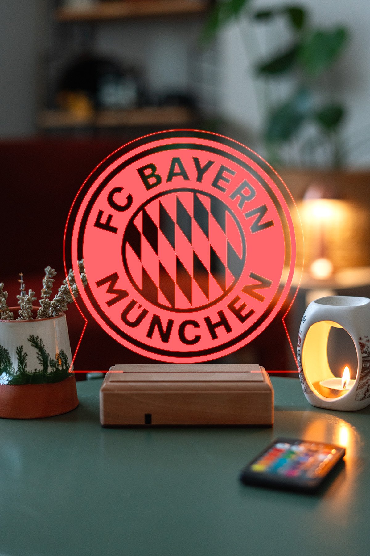 MDW-FL-1160 FC Bayern München Logo Hediye 16 Renk Gece Lambası - Görsel 1