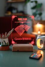 Game Of Thrones House Stark 16 Renk Gece Lambası - Görsel 6