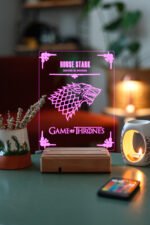 Game Of Thrones House Stark 16 Renk Gece Lambası - Görsel 7