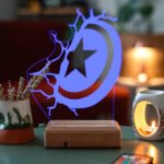 3D Kaptan Amerika 16 Renk Gece Lambası