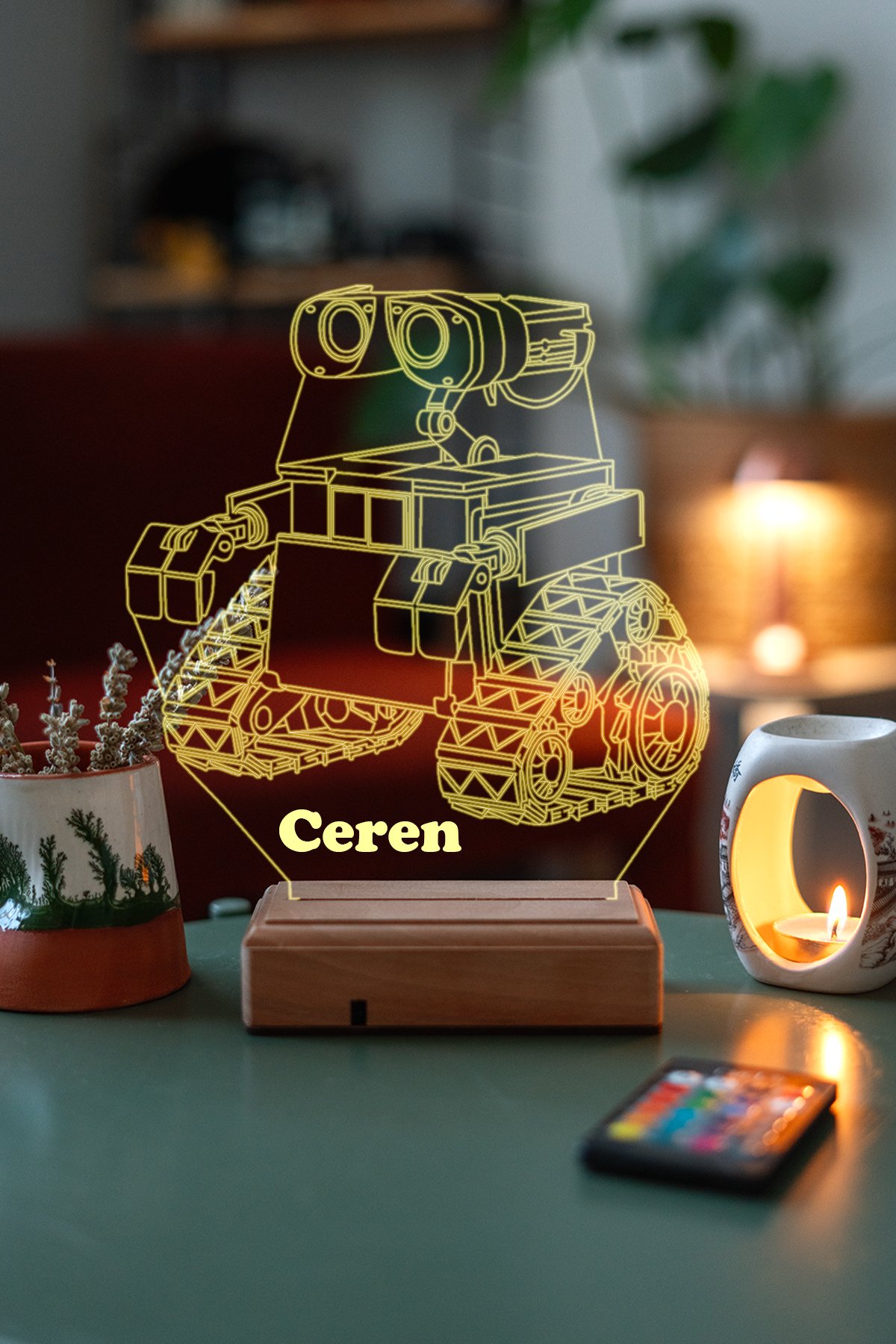 MDW-FLM-018 Kişiye Özel 3D Wall-E 16 Renk Gece Lambası - Görsel 1