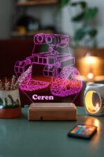 Kişiye Özel 3D Wall-E 16 Renk Gece Lambası - Görsel 3