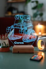 Kişiye Özel 3D Wall-E 16 Renk Gece Lambası - Görsel 4