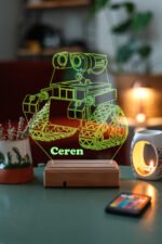 Kişiye Özel 3D Wall-E 16 Renk Gece Lambası - Görsel 5