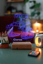 Kişiye Özel 3D Wall-E 16 Renk Gece Lambası - Görsel 6