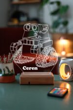 Kişiye Özel 3D Wall-E 16 Renk Gece Lambası - Görsel 7