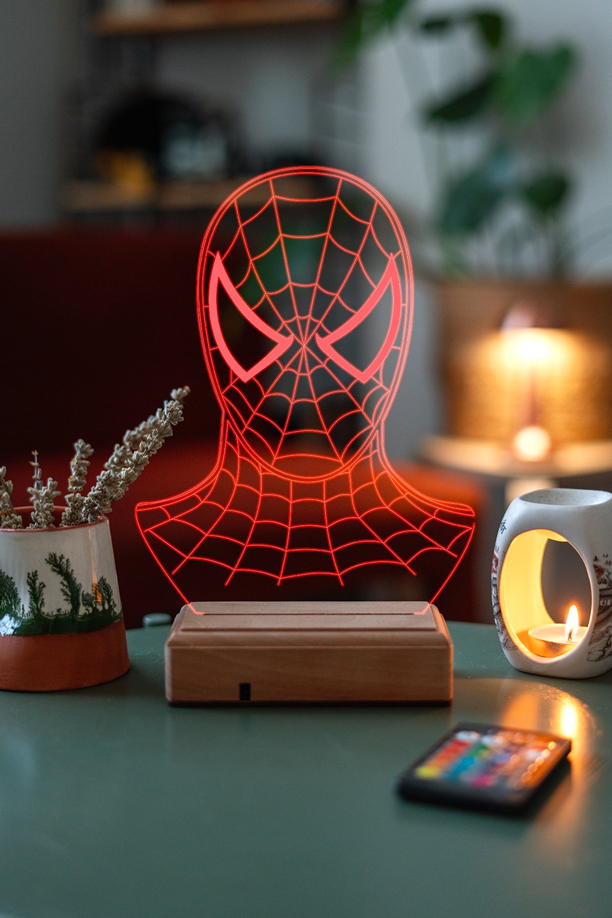 MDW-FLM-021 3D Spiderman Örümcek Adam 16 Renk Gece Lambası - Görsel 1
