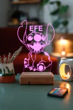 Özel Tasarım 3D Stitch Masaüstü Led Lamba - Görsel 4