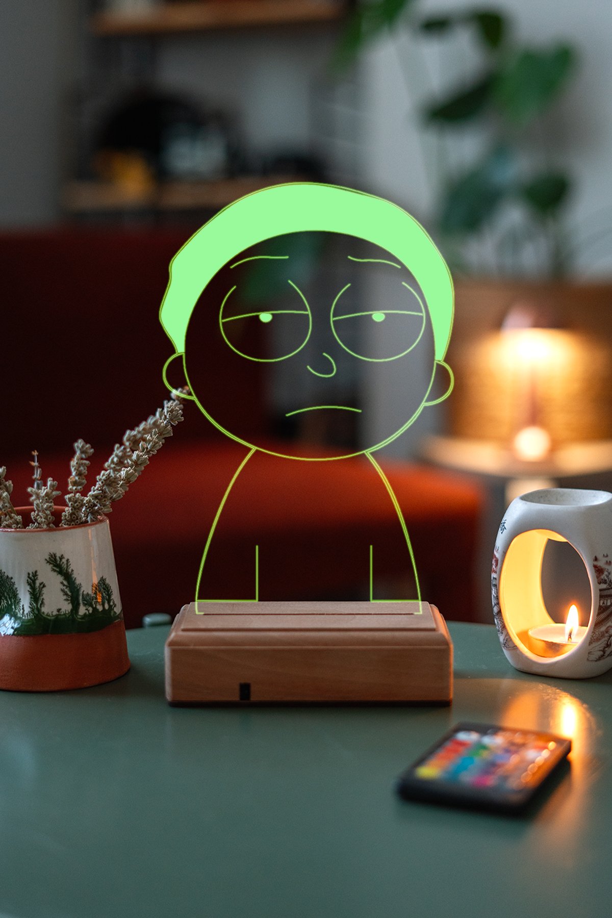MDW-FLM-025 Rick And Morty - Morty 3D 16 Renk Dekoratif Lamba - Görsel 1