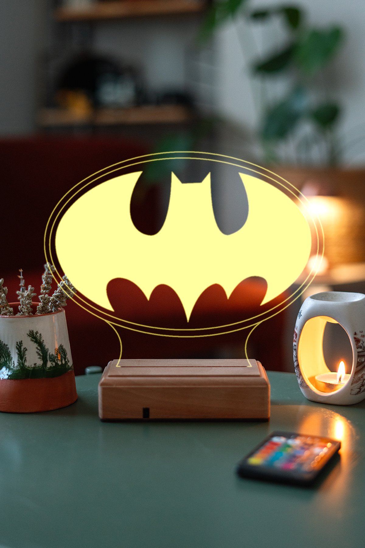 MDW-FLM-026 Kişiye Özel 3D Batman Masaüstü Led Lamba - Görsel 1