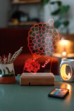 Kişiye Özel Up - Yukarı Bak 3D 16 Renk Dekoratif Led Lamba - Görsel 2