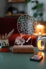 Kişiye Özel Up - Yukarı Bak 3D 16 Renk Dekoratif Led Lamba - Görsel 7
