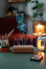 Bugs Bunny Looney Tunes 16 Renkli Kumandalı Gece Lambası - Görsel 4