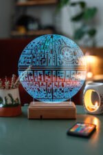 Star Wars Death Star Hediye 16 Renkli Kumandalı Gece Lambası