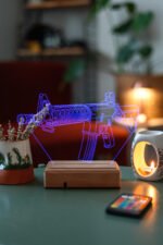 Özel Tasarım CS Makineli Tüfek 3D 16 Renk Dekoratif Led Lamba - Görsel 2