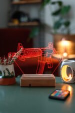 Özel Tasarım CS Makineli Tüfek 3D 16 Renk Dekoratif Led Lamba - Görsel 6