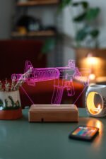 Özel Tasarım CS Makineli Tüfek 3D 16 Renk Dekoratif Led Lamba - Görsel 7