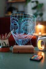 V for Vendetta Maske 3D 16 Renkli Kumandalı Gece Lambası - Görsel 4