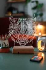 Özel Tasarım Fantastik Kurt 3D Led Gece Lambası Hediyelik Eşya - Görsel 3