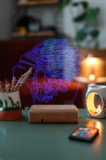 Özel Tasarım Kızılderili 3D Dekoratif 16 Renk Led Lamba - Görsel 6