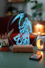 Özel Tasarım Fantastik Ölüm Meleği 3D 16 Renk Dekoratif Led Lamba
