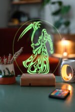 Özel Tasarım Fantastik Ölüm Meleği 3D 16 Renk Dekoratif Led Lamba - Görsel 2