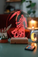 Özel Tasarım Fantastik Ölüm Meleği 3D 16 Renk Dekoratif Led Lamba - Görsel 3