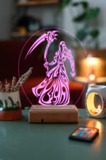 Özel Tasarım Fantastik Ölüm Meleği 3D 16 Renk Dekoratif Led Lamba - Görsel 5