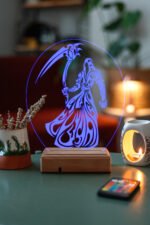 Özel Tasarım Fantastik Ölüm Meleği 3D 16 Renk Dekoratif Led Lamba - Görsel 6