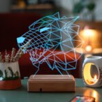 Özel Tasarım Kurt 3D Led Dekoratif Gece Lambası