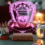 Kişiye Özel Kral İskelet 3D Dekoratif Led Lamba