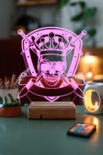 Kişiye Özel Kral İskelet 3D Dekoratif Led Lamba