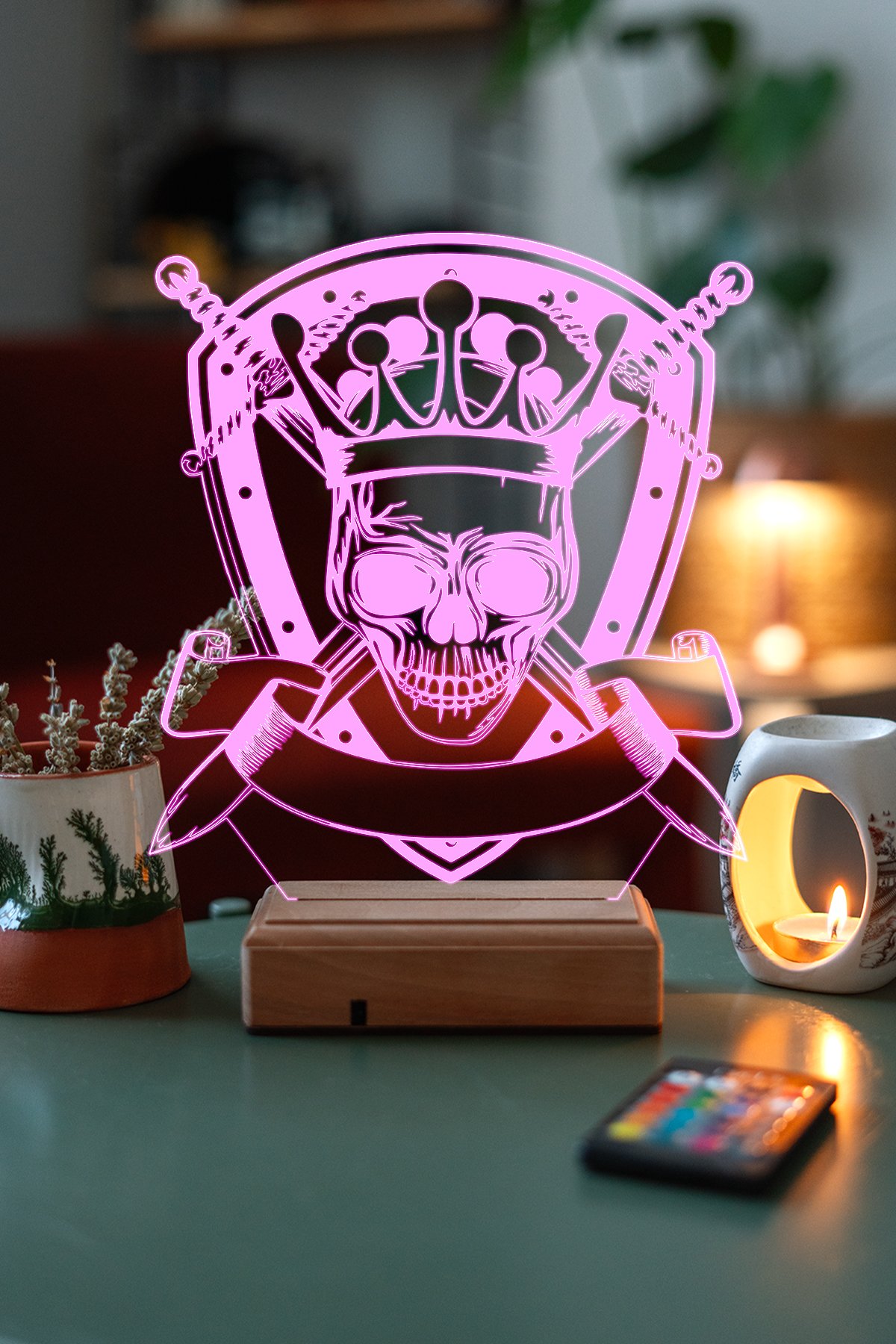MDW-FT-1160 Kişiye Özel Kral İskelet 3D Dekoratif Led Lamba - Görsel 1