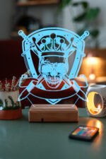 Kişiye Özel Kral İskelet 3D Dekoratif Led Lamba - Görsel 4