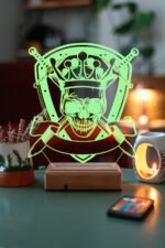 Kişiye Özel Kral İskelet 3D Dekoratif Led Lamba - Görsel 5