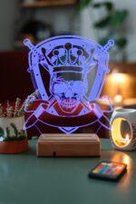 Kişiye Özel Kral İskelet 3D Dekoratif Led Lamba - Görsel 6