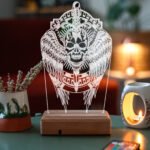 Kişiye Özel Kanatlı İskelet 3D 16 Renk Dekoratif Led Lamba
