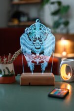 Kişiye Özel Kanatlı İskelet 3D 16 Renk Dekoratif Led Lamba - Görsel 4