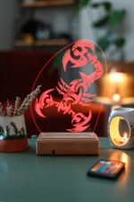 Özel Tasarım Akrep 3D 16 Renk Dekoratif Led Lamba