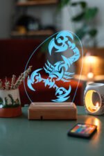 Özel Tasarım Akrep 3D 16 Renk Dekoratif Led Lamba - Görsel 4