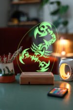 Özel Tasarım Akrep 3D 16 Renk Dekoratif Led Lamba - Görsel 5