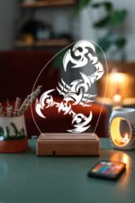 Özel Tasarım Akrep 3D 16 Renk Dekoratif Led Lamba - Görsel 7