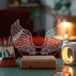 Özel Tasarım Melek Kanatları 3D 16 Renk Dekoratif Led Lamba