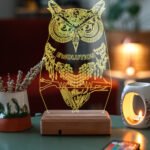 Kişiye Özel Fantastik Baykuş 3D Dekoratif Lamba